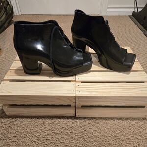 Melissa Black Glossy Platform Shoes